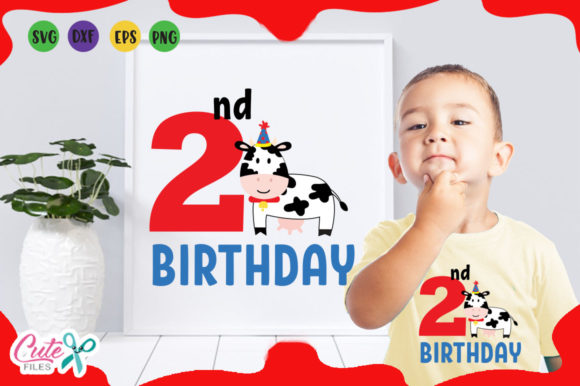 Cow Birthday, Farm Party: Perfect for T-Shirt Designs and Graphics