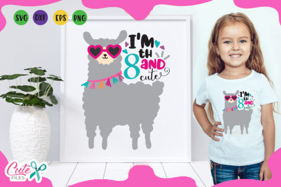 Cute Llama Birthday Graphics for T-Shirt Designs