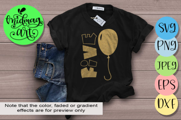 Five 5th Birthday Graphics for T-Shirt Designs & Publishing
