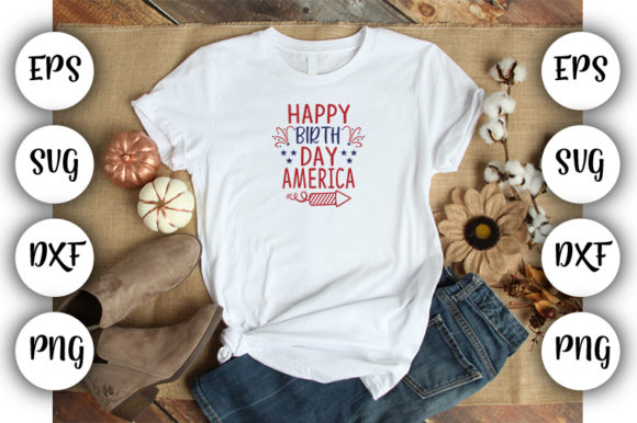 Happy Birthday America Graphics for T-Shirt Designs and Branding